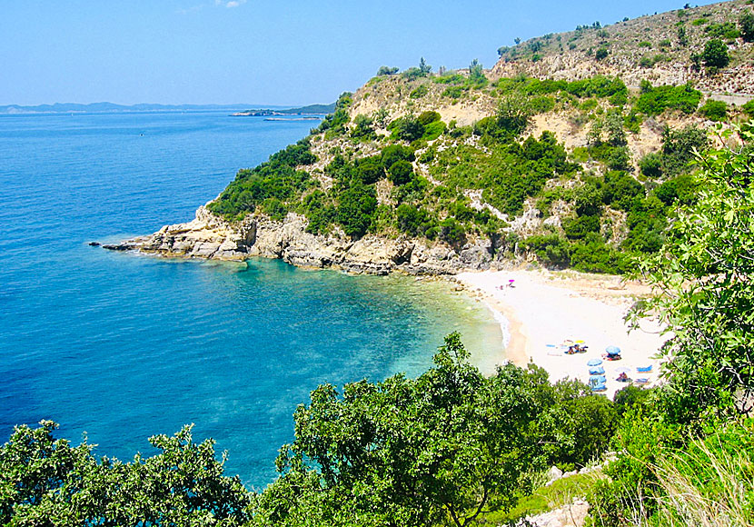 Mikro Ammos beach which is located before Mega Ammos beach in Sivota.